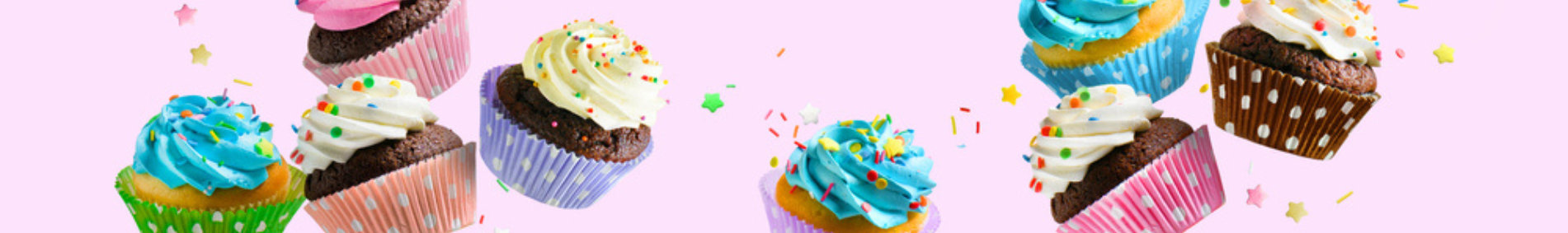 Cupcakes on pink background