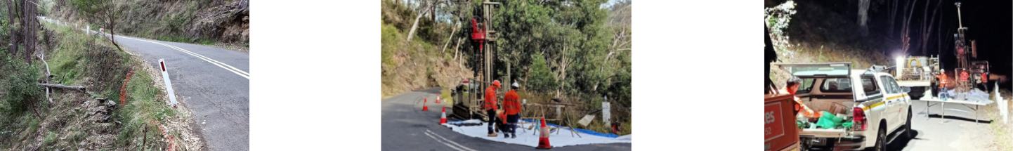 Three images of the Port Stephens Cutting