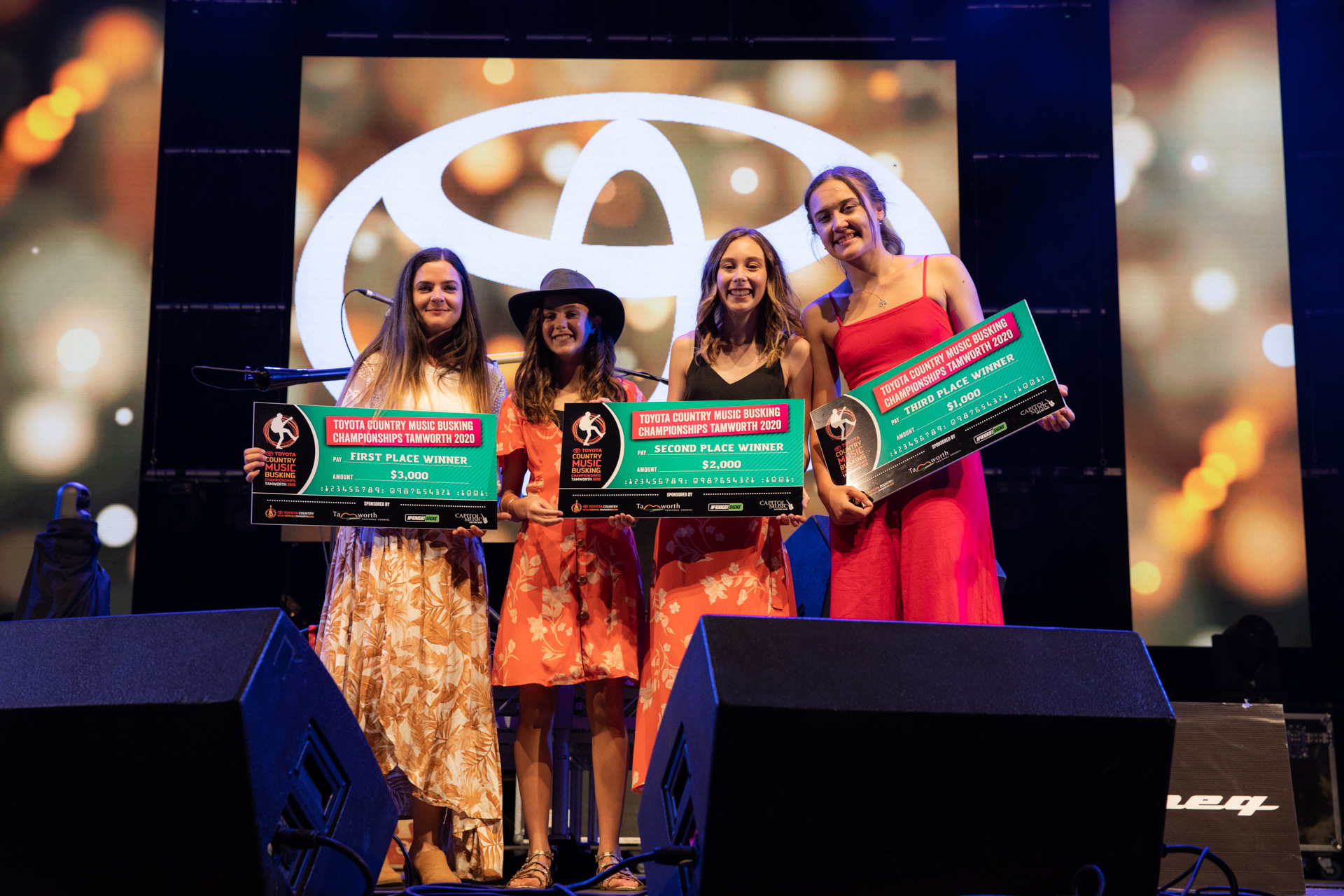 Winner and place getters - 2020 Toyota Country Music Busking Championships