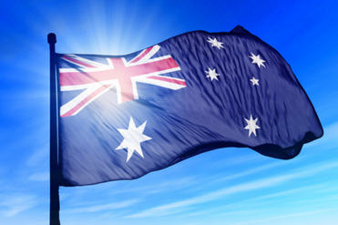 Australia Day flag in the sun