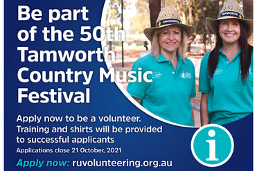 Image of volunteers at Tamworth Country Music Festival