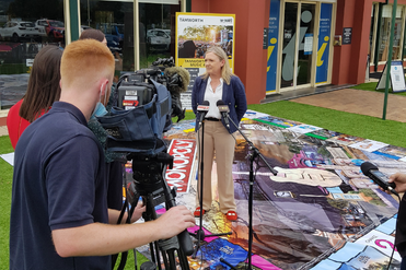 media interview about MONOPOLY Tamworth Edition