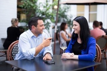 people having drinks outdoors