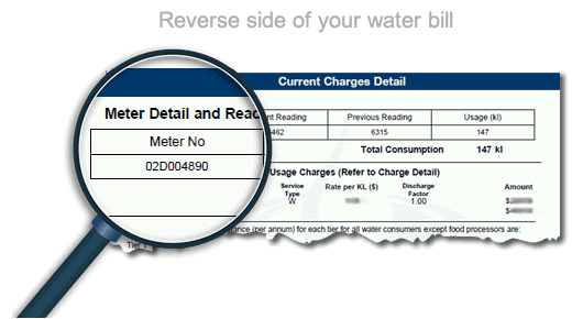 Water Bill serial number